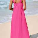 PRETTYGARDEN Womens 2026 Casual Long Summer Dresses Sleeveless Strappy Loose Flowy Beach Vacation Maxi Dress with Pockets (Pink, S)