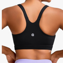 RUNNING GIRL Sports Bra for Women High Support, Molded Cup High Impact Sports Bras for Women with Sewn in Pads, Black M