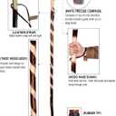 FOREST PILOT Handcrafted Nature Wood Hiking Stick 55 Inches Long - with Hand Strap and Rubber Tip Cover - Transparent Waterproof Painting Coating (Black, M)
