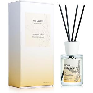 Reed Diffuser - Sea&Guaiac Wood 4.06oz (120ml) 1 Pack Essential Oil Reed Diffuser Set with 8 Sticks, Long Lasting Fragrance for Home, Bathroom, Bedroom, Room, Decor