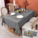 MEANMOY 2 Pack Grey 210 GSM Water & Stain Resistant Rectangle Tablecloth - Solid 60 x 84 Inch Rectangular Table Cloth in Wrinkle Free Washable Polyester for Wedding, Party, Banquet (2 Pcs)