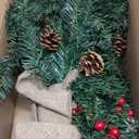 3 ft Artificial Mini Christmas Tree, Remote Control and Timer, Tabletop Small Christmas Trees 50 Warm White&Colorful Dual Color Lights 110 Tips 12 Pinecones 12 Red Berries Burlap Base Home Xmas Decor