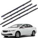 4Pcs Car Window Moulding Trim Weatherstrip Window Seal Compatible with 2012 2013 2014 2015 Honda Civic 4 Door Sedan Replaces 72450-TR0-A01 72410-TR0-A01 72950-TR0-A01 72910-TR0-A01