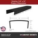 Cabinet Hero Slimline Door Protector  Slip-On Plastic Edge Guard  Protect Kitchen & Drawer Fronts  Prevent Wear, Chipping, Discoloration, Cabinet Bumpers  3/4" Thick, 24" Length  Black, Pack of 4 (24" Length x 3/4" Door Thickness (Pack of 4), Black)