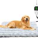 Littlo Kozytail Dog Heating Pad, Heated Dog Cat Bed with Smart Thermostat, 12 Temp Levels & 0-12H Timer, Large Pet Heating Pad with Plush Fleece Cover, Waterproof & Chew Resistant, 34x24in