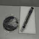 Black Paper Towel Holder Countertop, One-Handed Tear, Stainless Steel, Weighted Base, Ring Paper Towel Holder Stand with Ratchet System for Kitchen Farmhouse Essentials Decor