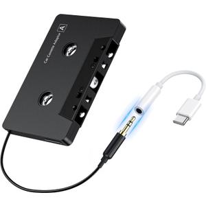 Car Cassette to AUX Adapter with Type-C to 3.5mm Audio Jack  Compatible with Google, Samsung, Xiaomi, Huawei & All Type-C Devices for Crystal-Clear Sound & Stable Connection