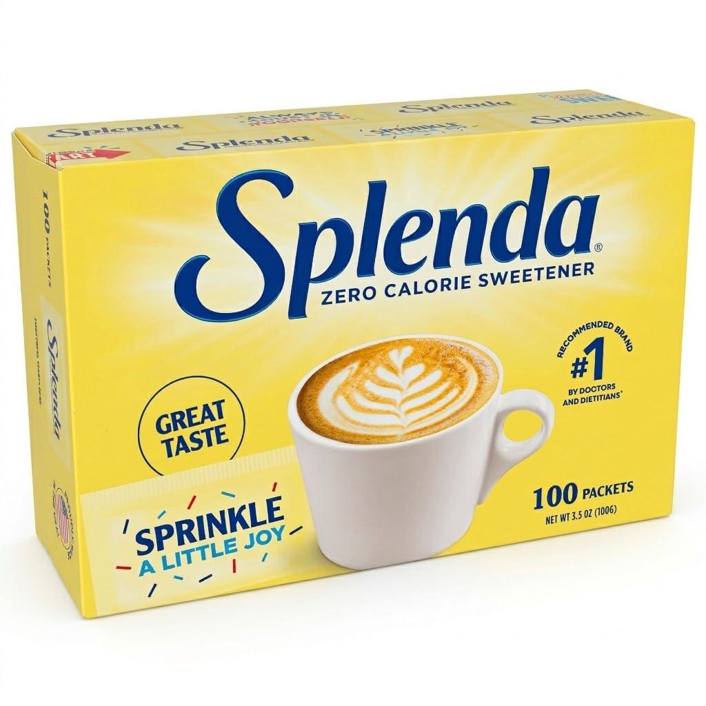 SPLENDA Zero Calorie Sweetener, 100 Count Packets (EXP 07/24/28)