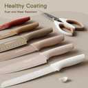 Astercook Knife Set, 13 Pieces Kitchen Knives Set with Healthy Anti-Rust Coating, Dishwasher Safe, Stainless Steel Chef Knife Sets with 6 Blade Guards, Perfect Mother's Day Gifts for Kitchen