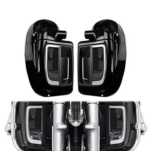 HCmotorku Lower Vented Leg Fairings Glove Box with LED Turn Signals Light Fit for Harley Touring CVO Street Glide FLHX Road Glide FLTR Electra Glide FLHT Ultra Limited 2014-2024 Vivid Black