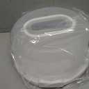 10in Plastic Cake Carrier with Handle, Round Cake Holder with Lid Pink Cake Container for 6in/8in/10in Cake(white)