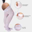 Neoviancia Plus Size Thigh High Stockings Women Sheer Lace Top Stay Up Pantyhose 55D Lingerie Thigh Highs (White, S)