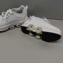 Double-Row Deform Wheel Automatic Walking Shoes Invisible Deformation Roller Skate 2 in 1 Removable Pulley Skates Skating Parkour (5, White Silver)