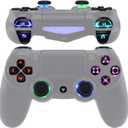 eXtremeRate Multi-Colors Luminated D-pad Thumbstick Trigger Home Face Buttons, Black Classical Symbols Buttons DTFS (DTF 2.0) LED Kit for PS4 Slim Pro Controller - Controller NOT Included