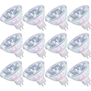 GMY MR16 Halogen Bulbs 50W 12V GU5.3 Warm White Dimmable Spotlight 36 Bin-Pin Base MR16 Bulbs with Clear Glass Cover 12 Pack