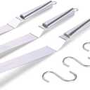 Offset Spatulas Cake Icing Knife 6 8 10 Inch with 3 Metal Hook Angled Cake Frosting Decorating Spatula Set Of 3