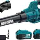 Ikfashoni Leaf Blower Cordless with 2x21V Battery and Charger, 500CFM/130MPH Electric Leaf Blower, 6 Speed Modes, 3.0Ah Battery Powered Lightweight Leaf Blowers for Lawn Care, Yard, Patio, Driveway