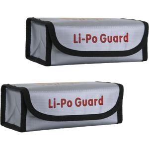 Tenergy 2 Pack, Fire Retardant Lipo Bags, Battery Bags for Charging and Storage, 7.3x3x2.4 inches Each