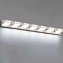 Bathroom Lights Fixtures Over Mirror, 360°Rotate Modern LED Vanity Lights for Bathroom, 56W Dimmable & High CRI Acrylic Wall Lighting, No Assembly Required (Brushed Nickel, 7-Light, 42 Inch)
