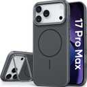 Vihibii for iPhone 17 Pro Max Case with Kickstand, [Compatible with Magsafe], Shockproof Sturdy Cover & Raised Edges Protection, Fade-Resistant Glow Slim Stylish Case for 17 Pro Max, 6.9" 2025, Grey