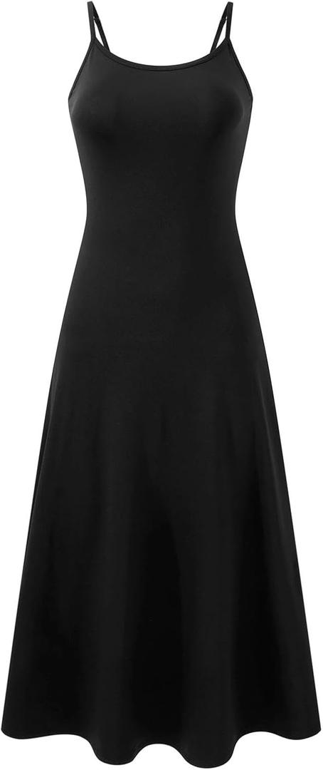 Women's Cami Dresses, Bodycon Maxi Dresses for Women, Sleeveless Cocktail Party Long Dress Black XL