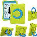 NLR FUN Pepkoo Kids EVA Case for iPad | Multi-Direction Stable Stand | Compatible with 10.2-Inch iPad 2021/2020/2019 (9th/8th/7th Generation) (Green+Blue)