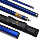 Cue-King Premier Pool Cue 58" 20oz 2 Piece with 9.5mm Premium Tip and Leather Case, Pool Stick, Cue Stick, Billiard Cue Stick, Taco De Billar, Pool Table Stick, Billiard Stick