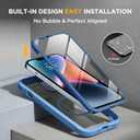 Miracase Glass Series Designed for iPhone 14 Plus Case 6.7 inch, 2023 Upgrade Full-Body Magnetic Clear Case with Built-in 9H Tempered Glass Screen Protector,Compatible with MagSafe, Capri Blue