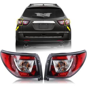 1 Pair Tail Light Rear Lamp Compatible for 2013-2017 Chevy Traverse Left Driver And Right Passenger Side With Bulbs Both Lights 84266019 23301756 GM2804112 84266020 23301757 GM2805112