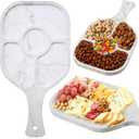 Honeydak Dinkball Paddleball Snack Tray with Dividers, Paddle Shaped Serving Tray with Compartments, Charcuterie Board for Snacks, Cheese & Appetizers, Gift for Women and Paddleball Fans