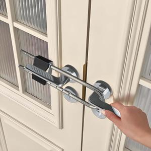 French Door Lock for Double Doors, Adjustable Double Door Lock for Home Security Prevent Kick Ins for Various Knob Width Door Security