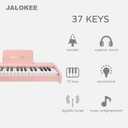 Kids Piano Keyboard, Digital Piano for Kids, Music Educational Instrument Toy, Wood Toy for 3+ Girls and Boys (Pink, 37 Keys)