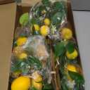 Artificial Lemon Branches 8 Heads per Stem 4 Pack Faux Lemons with Leaves Kitchen Table Centerpiece Decor Fake Lemon Tree for Vases Farmhouse Party Summer Home Yellow Decorations