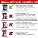 Stainless Steel Flat Beater for KitchenAid 4.5-5 Quart Tilt-Head Stand Mixers, 5 QT Mixer Paddles Stainless Steel Non Coated, Mixer Beater Attachment Dishwasher Safe