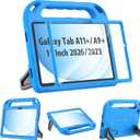 BMOUO Kids Case for Samsung Galaxy Tab A11+ Plus 11” 2026/A9+ Plus 11 Inch 2023, with Screen Protector, Shockproof Lightweight Stand Handle Samsung Galaxy Tab A11 Plus/A9 Plus Case for Kids, Blue