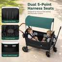 Wagon Stroller for 2 Kids, Foldable with Push/Pull Handles
Dual 5-Point Harnesses, Removable Canopy, Foot Brake, Storage Basket, Bench Mode, 110 lb Capacity, Face-to-Face Seats