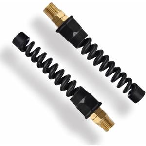 Yolass Pro Air Hose Reusable Fitting, Reusable Strain Relief Fittings, 1/4NPT Reusable Strain Relief Replacement Fitting Rigid, Suitable for 1/4-inch Flexibility Polyurethane Air Hose (2-piece)