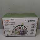 Lupantte 4-in-1 Baby Play Gym, Activity Gym Ball Pit with Detachable Anti-Slip Thickening Tummy Time Mat with Sensory Toys for Newborn Infant Toddler to Develop Motor and Cognition