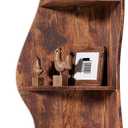 LITTLE TREE Small Corner Shelf, Modern 5-Tier Wall Corner Bookshelf, Stylish Bookcase Storage Rack for Small Space, Living Room, Bedroom (1 Pack, Rustic)