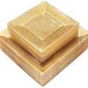 Liacere 100PCS Gold and Gold Square Plastic Plates-50PCS Dinner Plate and 50PCS Dessert Plate-Durable Fancy Disposable Plates for Party & Graduation