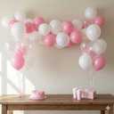 HILAVO Pink Bow Balloons, 12 Inch Pastel Light Pink Transparent White Bow Print Coquette Balloon for Girls Women Birthday Bachelorette Party Bridal Baby Shower Wedding Anniversary Decorations Supplies
