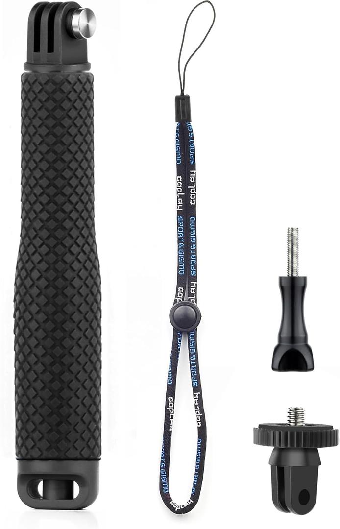 GEPULY Short Selfie Stick Pole Waterproof Hand Grip Adjustable Underwater Monopod for GoPro Hero 13 12 11 10 9 8 7 6 5 AKASO DJI OSMO 6 5 Pro Action Camera Black (23 inch)