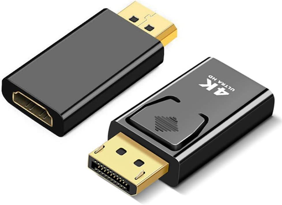 2Pcs DisplayPort to HDMI Adapter Converter Display Port Male DP to HDMI Female HD TV Cable Adapter Video Audio for PC TV