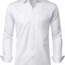 Alimens & Gentle Men's Long Sleeve Dress Shirts Wrinkle Free Stretch Wedding Business Casual Button Down Shirt, Size Small