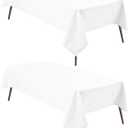 Hiasan 2 Pieces White Rectangle Tablecloth - Waterproof and Spillproof Restaurant Washable Polyester Table Cloth for Dining Room, 60 x 120 Inch