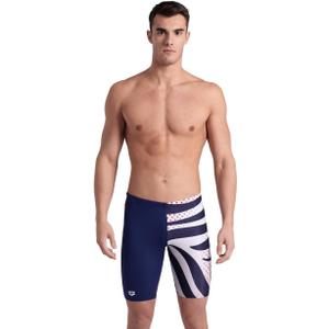 ARENA Mens Performance Men's Multi Stripes Swim Jammer (30, Navy/White Multi)