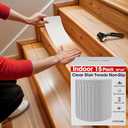 Clear Non Slip Stair Treads for Wooden Steps Indoor 30"x6" – 15-Pack Peel Stick Stair Treads – Self Adhesive Transparent Step Covers – Stair Grip Tape for Dogs, Kids – by STEPCORE
