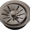 Elkay Quartz Perfect Drain 3-1/2" Polymer Disposer Flange with Removable Basket Strainer and Rubber Stopper Mocha