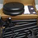 8 FT Indoor Flag Pole and Stand, Heavy Duty Indoor Flag Pole Kit with Weighted & Thickened Base, Eagle Topper, 3x5 FT American Flag, Adjustable Presidential Indoor Flagpole for Office School City Hall (Black)