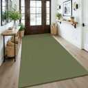 KOZYFLY Washable 4x6 Entry Woven Area Rug, Braided Throw Rugs for Entryway, Non Slip Door Mat Indoor Entrance, Front Porch Carpet for Foyer, Kitchen, Bedroom, Living Room, Olive Green/Earthy Green